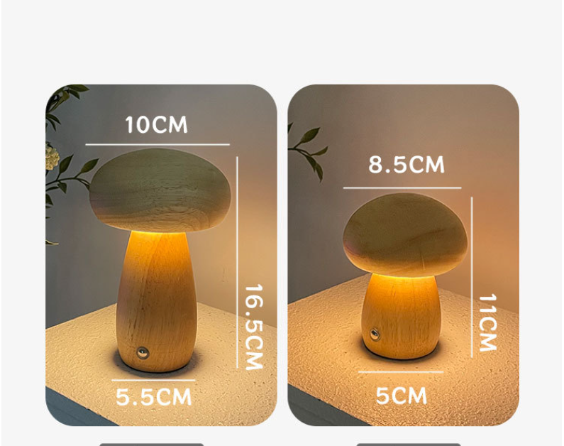 Pilzlampe, LED-Lade-Nachtlicht, kreative Schreibtischlampe, minimalistischer Touch-Schalter im Schlafzimmer, Umgebungslicht, Geschenk - GYLDNE GRÆNSE Gourmet Online Shop