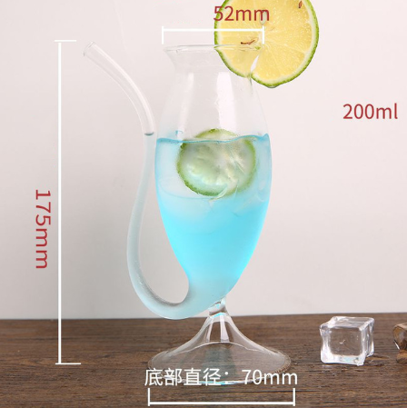 Wein Whiskey Glas Hitzebeständiges Glas Saugen Saft Milchtasse Tee Weintasse mit Trinkschlauch Strohhalm - GYLDNE GRÆNSE Gourmet Online Shop