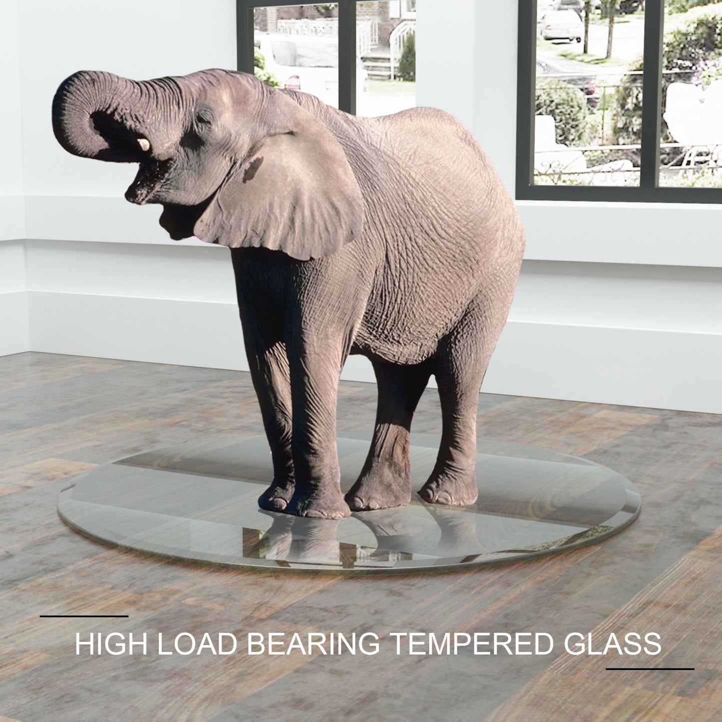 36" Zoll runde Tischplatte aus gehärtetem Glas Klarglas 1/4" Zoll dicke, flache polierte Kante - GYLDNE GRÆNSE Gourmet Online Shop