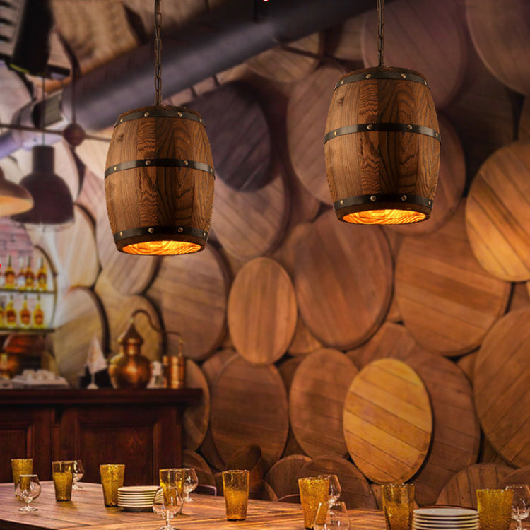 Weinfass Lampe Holz Holzfass Deckenleuchte Vintage - GYLDNE GRÆNSE Gourmet Online Shop