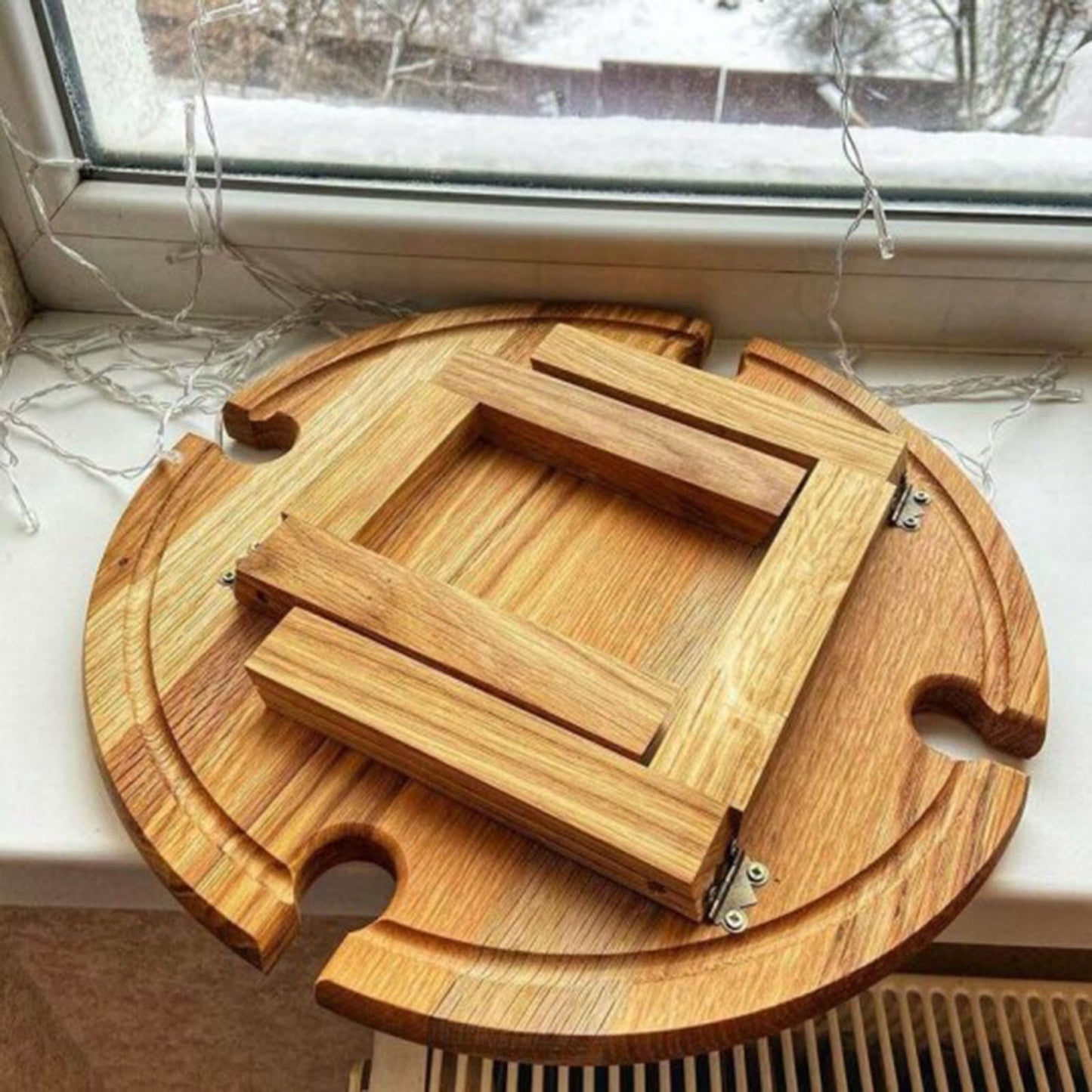 Hölzerner klappbarer Picknicktisch für den Außenbereich mit Glashalter 2 in 1 Weinglasgestell Weintisch für den Außenbereich Holztisch, der leicht zu transportieren ist - GYLDNE GRÆNSE Gourmet Online Shop
