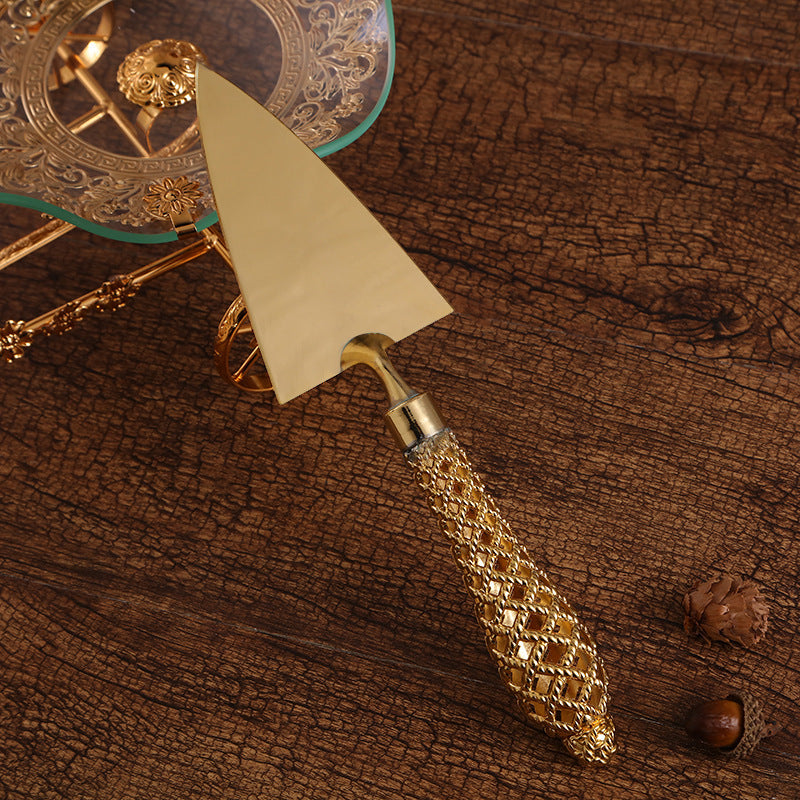2pcs Kuchenmesser Abendessen Messer und Schaufel Pizza Brotmesser Hochzeit Zubehör Kuchenmesser Dreieck Brotschaufel Backwerkzeuge - GYLDNE GRÆNSE Gourmet Online Shop