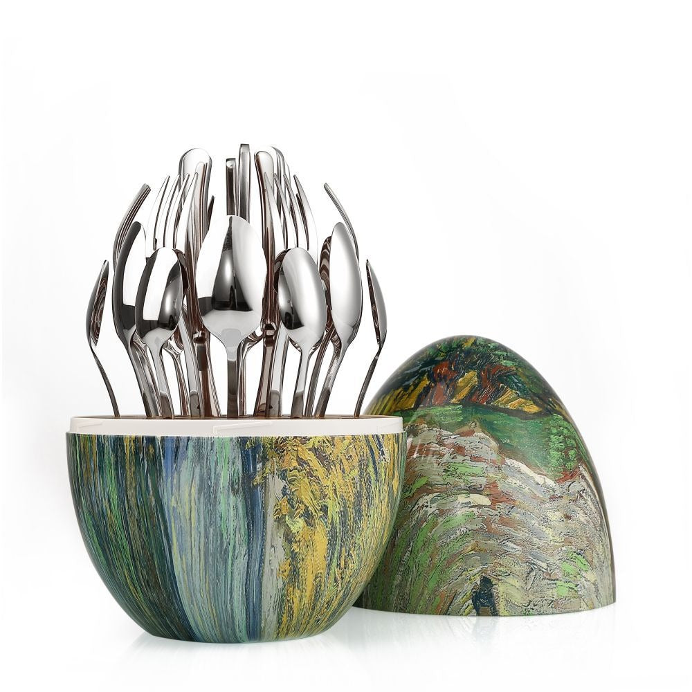 Heartland Egg 24-Piece Stainless Steel Besteck Set Van Gogh Home Art Messer Gabel Löffel Set - GYLDNE GRÆNSE Gourmet Online Shop
