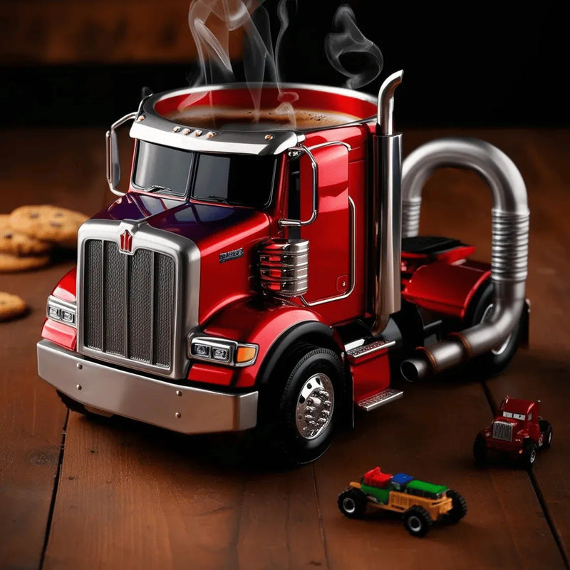 1PC Kreativer 11oz Kaffeebecher im Truck-Design. Ideal als Sattelschlepper-Kaffeetasse oder Desktop-Ornament für die Heimküche. - GYLDNE GRÆNSE Gourmet Online Shop