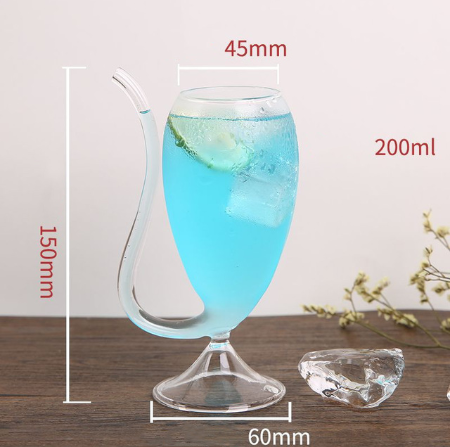 Wein Whiskey Glas Hitzebeständiges Glas Saugen Saft Milchtasse Tee Weintasse mit Trinkschlauch Strohhalm - GYLDNE GRÆNSE Gourmet Online Shop