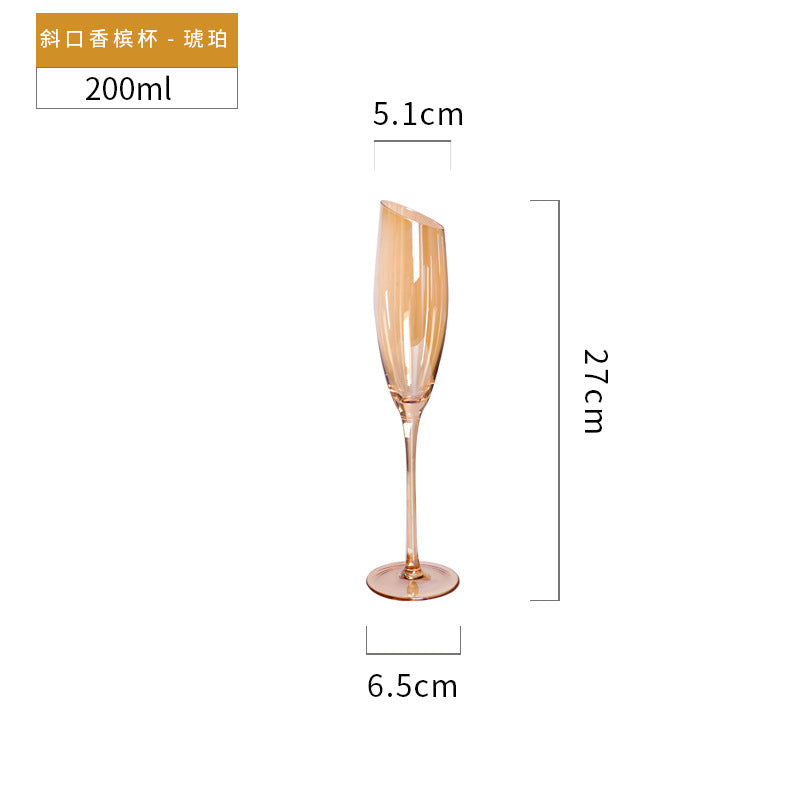 Kreatives Kristallglas Champagnerflöten Galvanisch Bernstein Rauch Grau Weinglas Haushaltskelch Hochzeit Weingläser - GYLDNE GRÆNSE Gourmet Online Shop