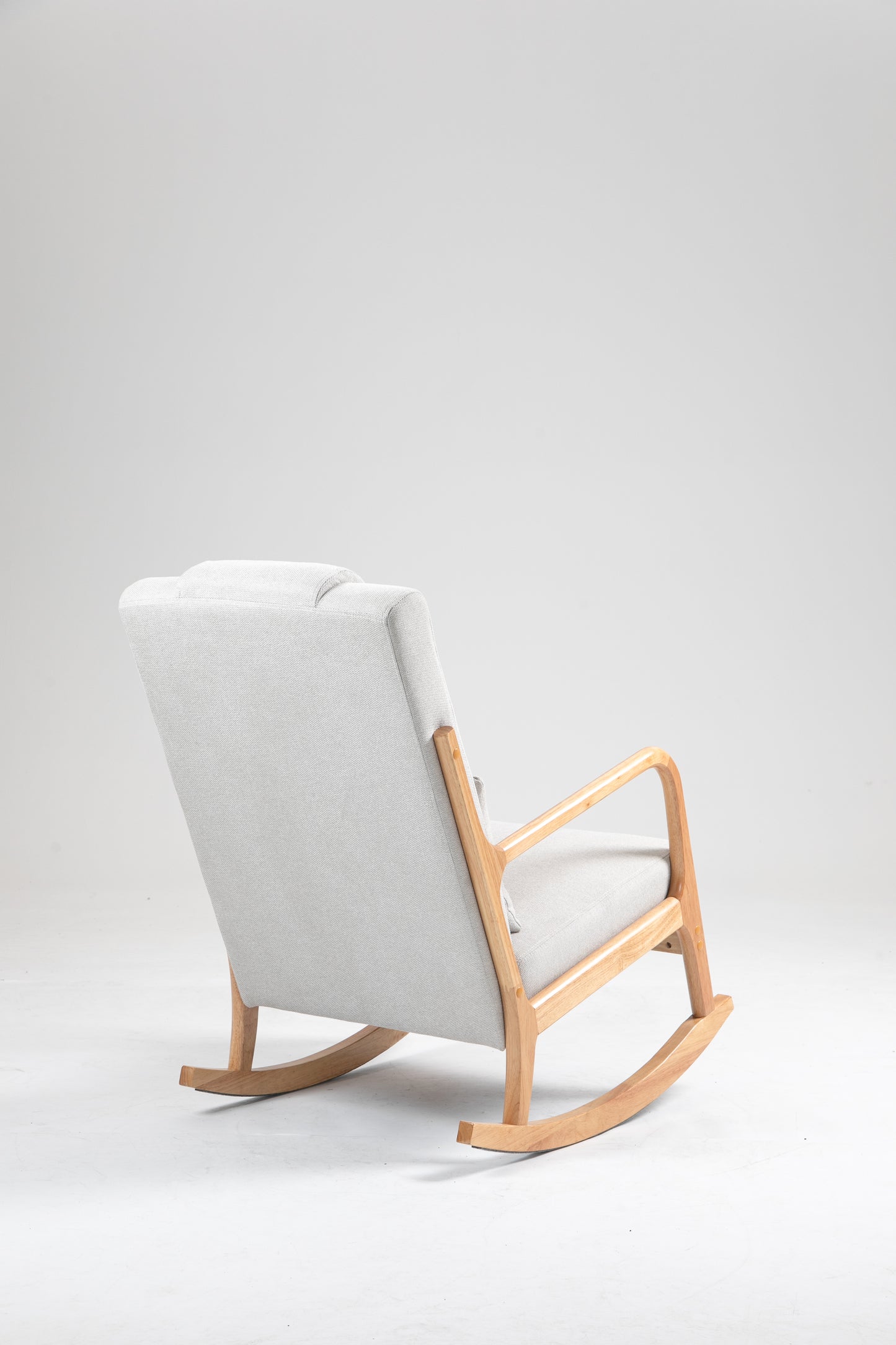 Schaukelstuhl gepolsterter Stoffschaukelsessel Indoor mit hoher Rückenlehne, Gleiterstühlen und Lendenkissen für das Wohnzimmer - GYLDNE GRÆNSE Gourmet Online Shop