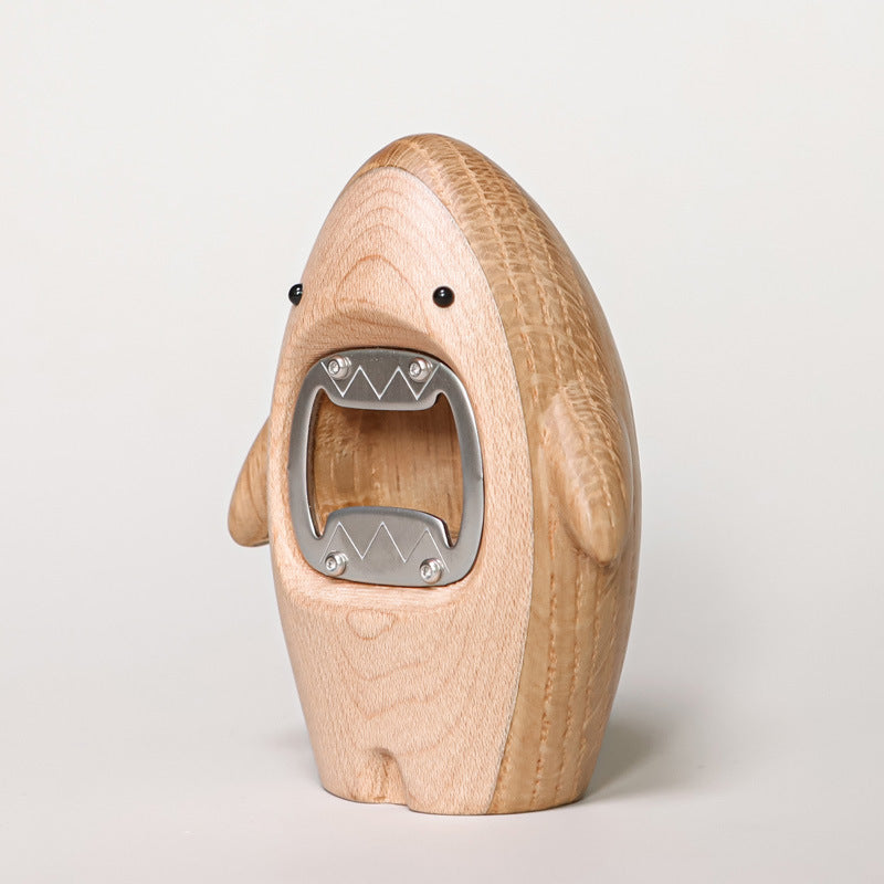 Massivholz Hai Bier Flaschenöffner kreative Persönlichkeit niedlich Schraubenzieher Desktop-Dekoration Zuhause Cartoon Flaschenöffner Dekoration - GYLDNE GRÆNSE Gourmet Online Shop