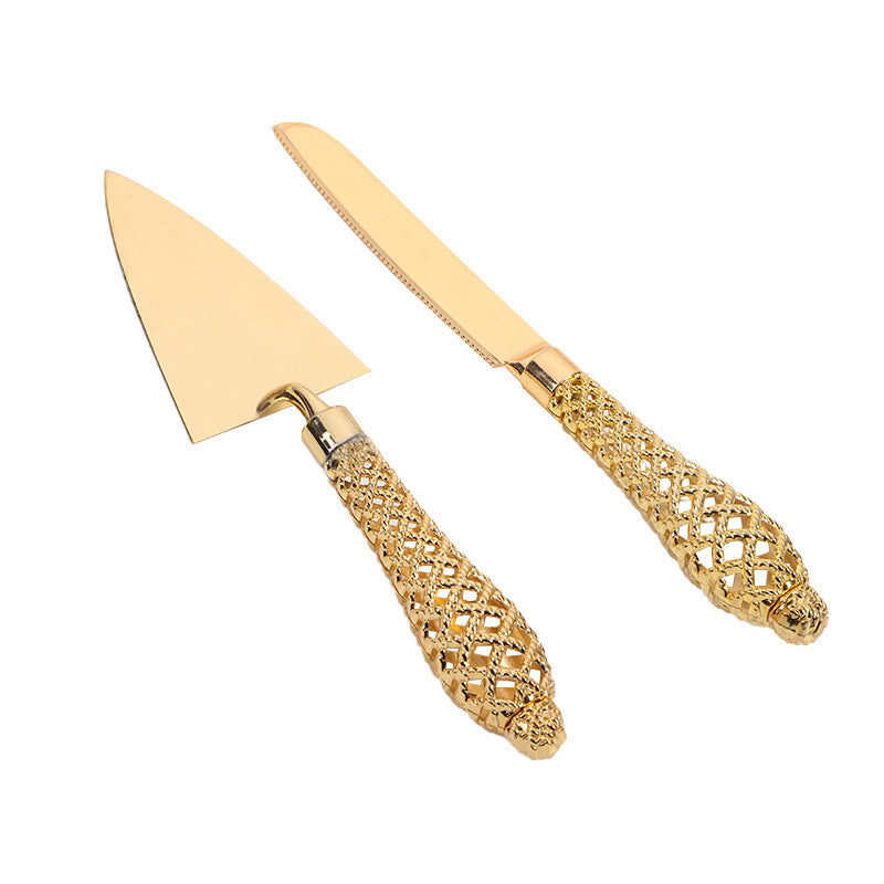 2pcs Kuchenmesser Abendessen Messer und Schaufel Pizza Brotmesser Hochzeit Zubehör Kuchenmesser Dreieck Brotschaufel Backwerkzeuge - GYLDNE GRÆNSE Gourmet Online Shop