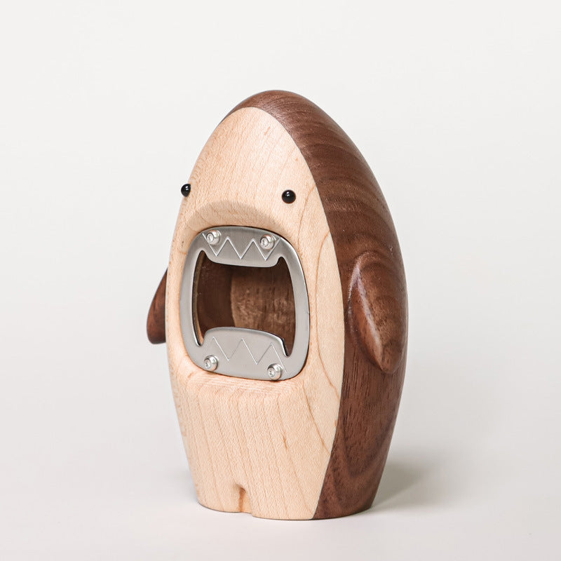 Massivholz Hai Bier Flaschenöffner kreative Persönlichkeit niedlich Schraubenzieher Desktop-Dekoration Zuhause Cartoon Flaschenöffner Dekoration - GYLDNE GRÆNSE Gourmet Online Shop