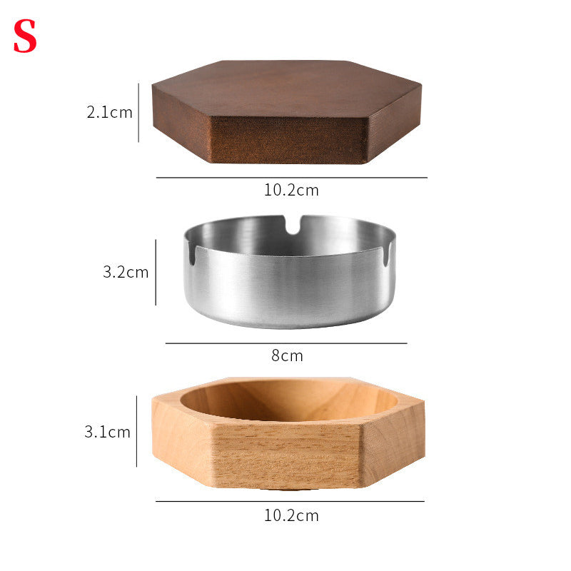 Nordischer Holzaschenbecher Aschenbecher aus Massivholz mit Deckel Heller Büroaschenbecher - GYLDNE GRÆNSE Gourmet Online Shop