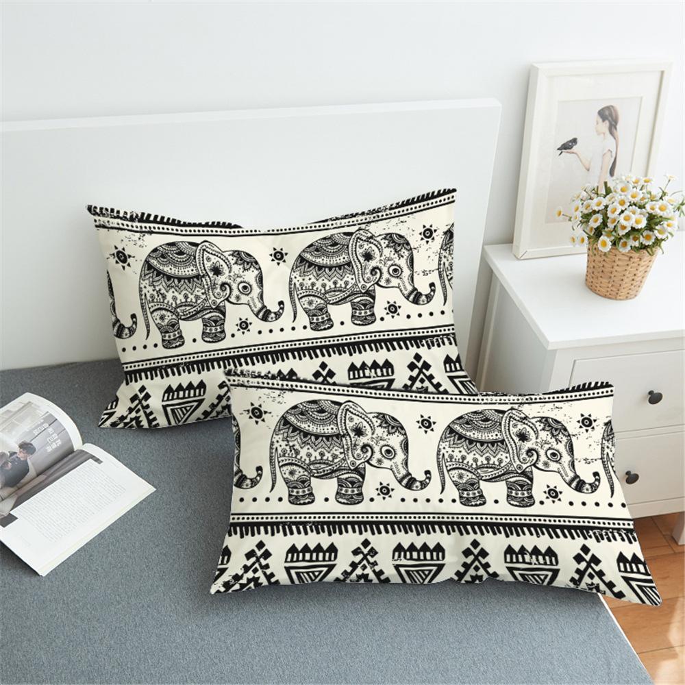 Bettwäsche Kissenbezug Böhmischer Elefant 3D-Druck Kissenbezug Kissenbettwäsche - GYLDNE GRÆNSE Gourmet Online Shop