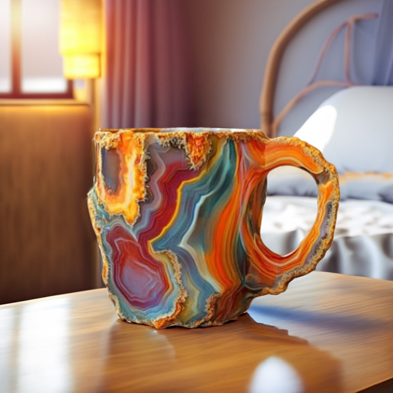 Heilung & spirituelle Gaben: Neuer mehrfarbiger Becher aus natürlichem Mineralkristall. Bunte Kristall-Weihnachtstasse für Kaffee, perfekt für das Festival. - GYLDNE GRÆNSE Gourmet Online Shop