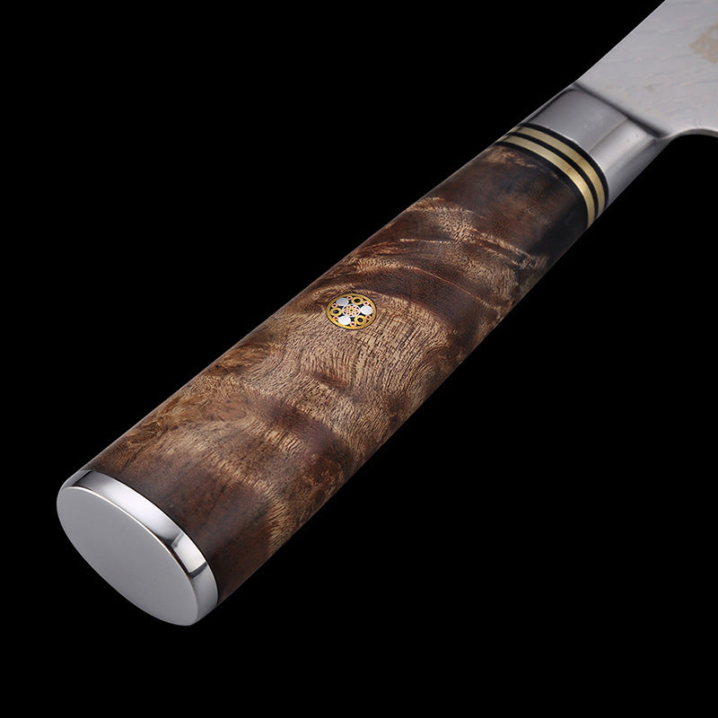 Damast 8 Zoll Schneidemesser Aus10 Kochmesser Fischgrätenmuster Kochmesser Schatten Holz Schneidemesser - GYLDNE GRÆNSE Gourmet Online Shop