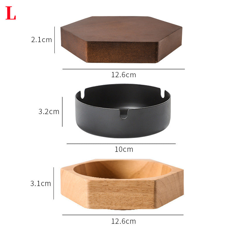 Nordischer Holzaschenbecher Aschenbecher aus Massivholz mit Deckel Heller Büroaschenbecher - GYLDNE GRÆNSE Gourmet Online Shop