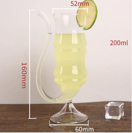 Wein Whiskey Glas Hitzebeständiges Glas Saugen Saft Milchtasse Tee Weintasse mit Trinkschlauch Strohhalm - GYLDNE GRÆNSE Gourmet Online Shop