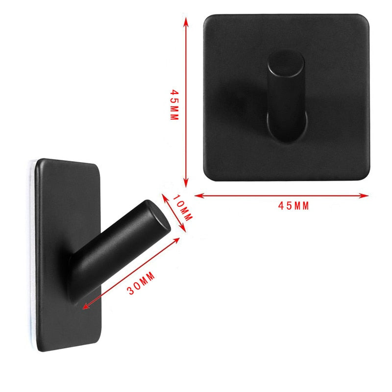 SUS304 Schwarzer Bademantel Haken Wandhaken Handtuchhaken für Badezimmer Edelstahl Kleiderhaken Rostfreier Hakenaufhänger für Küchenbeschläge - GYLDNE GRÆNSE Gourmet Online Shop