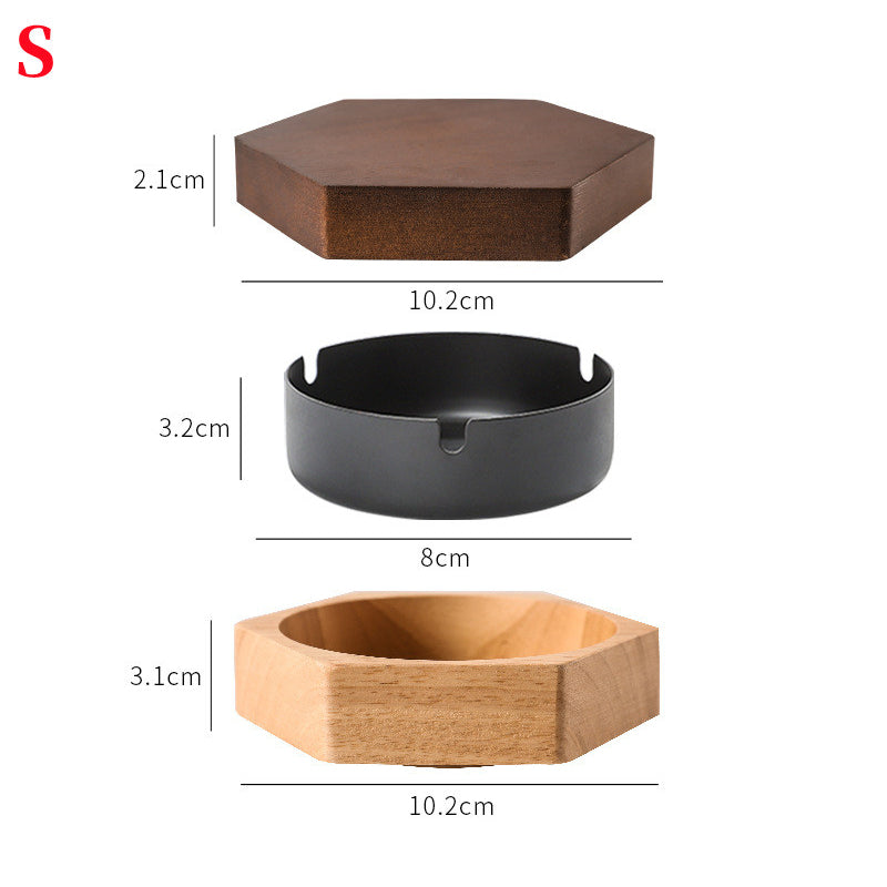 Nordischer Holzaschenbecher Aschenbecher aus Massivholz mit Deckel Heller Büroaschenbecher - GYLDNE GRÆNSE Gourmet Online Shop