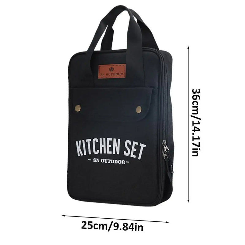 Camping Küchenset 8pcs Camping Outdoor Kochgeschirr Kit Edelstahl Camping Tool Reiseset und Utensil Organizer Aufbewahrungstasche - GYLDNE GRÆNSE Gourmet Online Shop