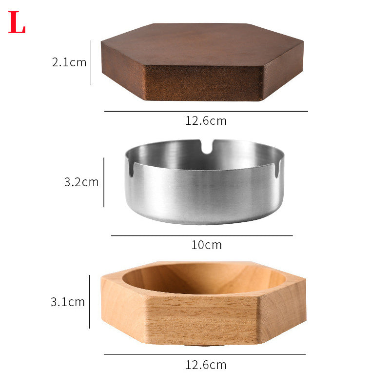 Nordischer Holzaschenbecher Aschenbecher aus Massivholz mit Deckel Heller Büroaschenbecher - GYLDNE GRÆNSE Gourmet Online Shop