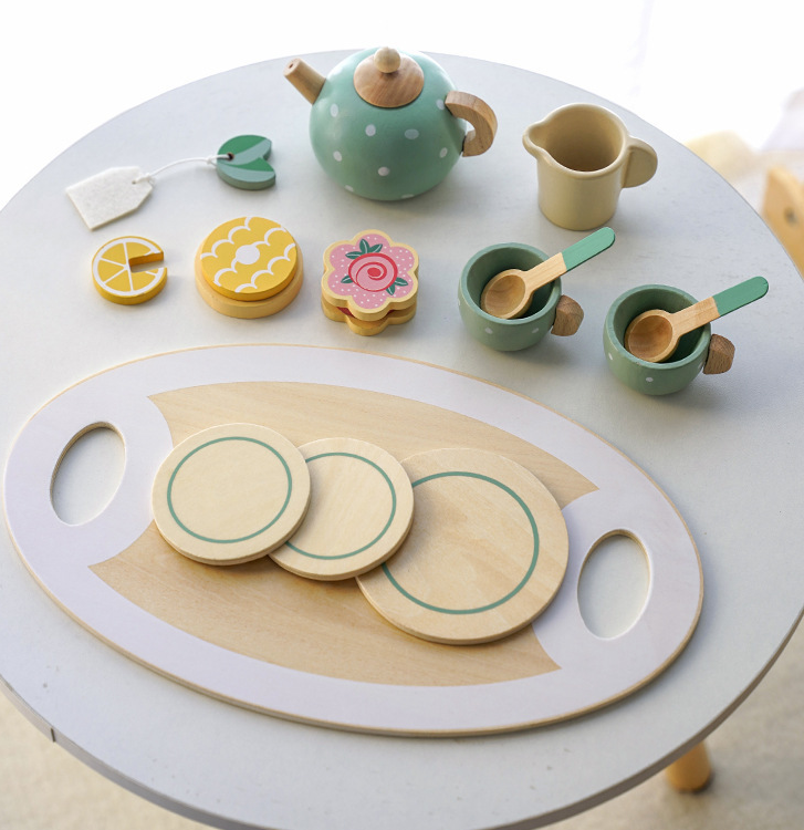 Kinderheim Nachmittagstee Desserts Kuchenverkauf Teekanne Tassen Teeservice Weihnachtsspielzeug aus Holz Geschenke - GYLDNE GRÆNSE Gourmet Online Shop