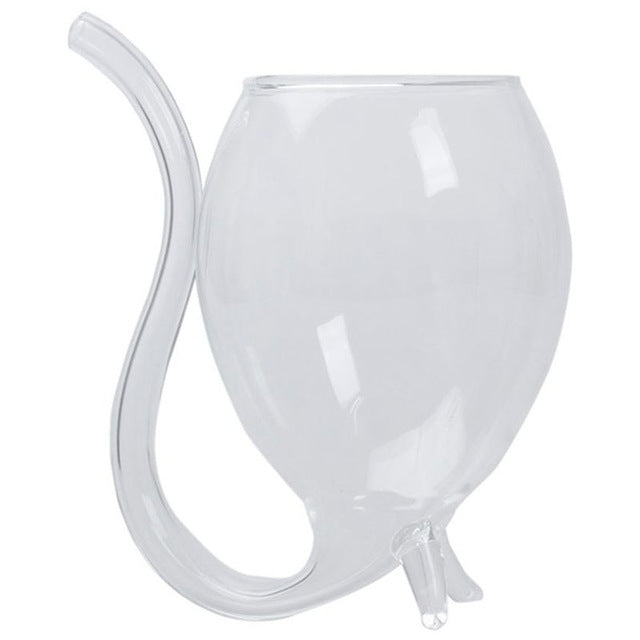 Wein Whiskey Glas Hitzebeständiges Glas Saugen Saft Milchtasse Tee Weintasse mit Trinkschlauch Strohhalm - GYLDNE GRÆNSE Gourmet Online Shop