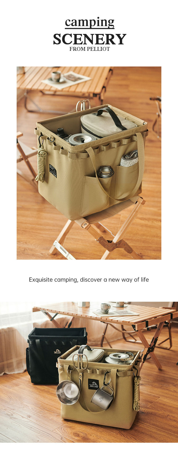 Outdoor Camping Tragbare Faltbare Aufbewahrungstasche Ausrüstung Zelt Camping Besteck Quadratische Organizer Box