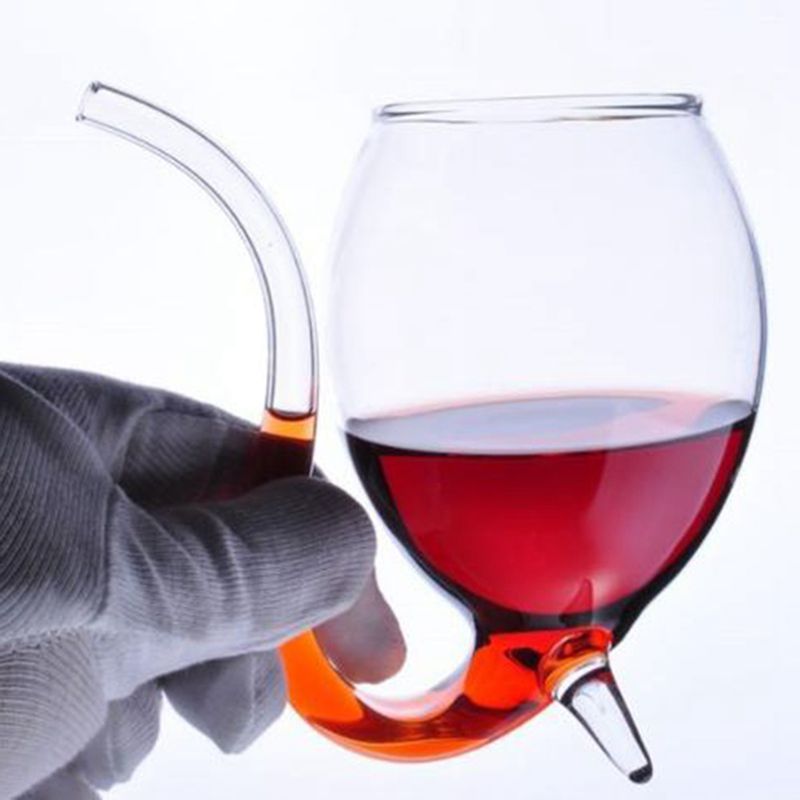 Wein Whiskey Glas Hitzebeständiges Glas Saugen Saft Milchtasse Tee Weintasse mit Trinkschlauch Strohhalm - GYLDNE GRÆNSE Gourmet Online Shop