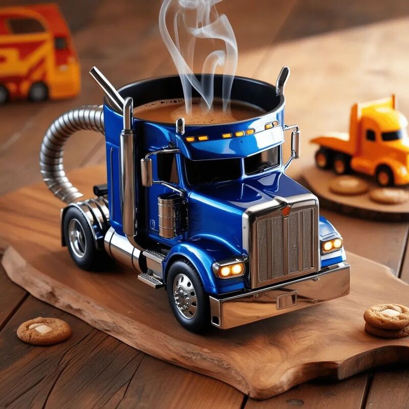 1PC Kreativer 11oz Kaffeebecher im Truck-Design. Ideal als Sattelschlepper-Kaffeetasse oder Desktop-Ornament für die Heimküche. - GYLDNE GRÆNSE Gourmet Online Shop