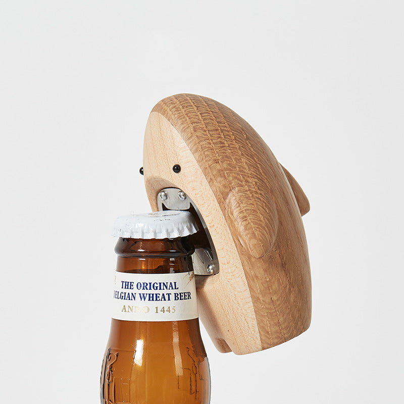 Massivholz Hai Bier Flaschenöffner kreative Persönlichkeit niedlich Schraubenzieher Desktop-Dekoration Zuhause Cartoon Flaschenöffner Dekoration - GYLDNE GRÆNSE Gourmet Online Shop