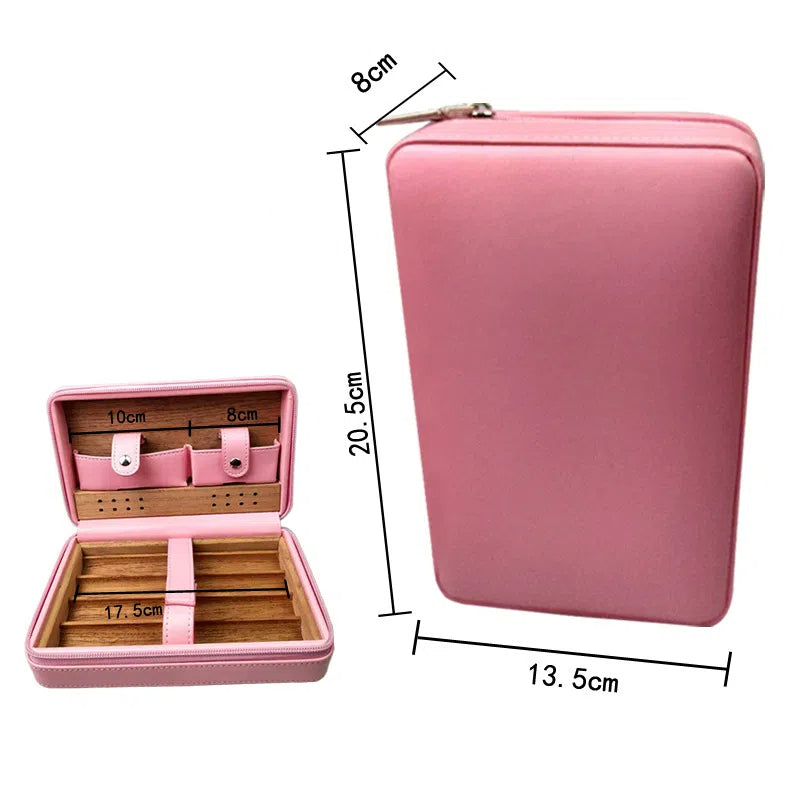 Geschnitzte Version Zigarrenkiste tragbare Zigarrenkiste aus Zedernholz Feuchtigkeitsbox aus Rindsleder Zigarrenkiste Aufbewahrungsbox Gaoxiba - GYLDNE GRÆNSE Gourmet Online Shop