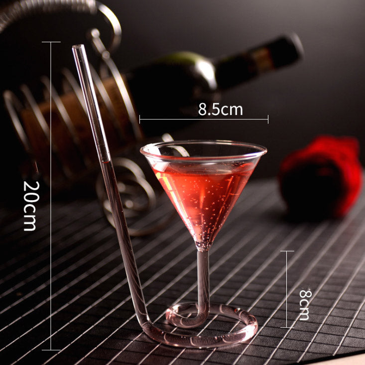 Wein Whiskey Glas Hitzebeständiges Glas Saugen Saft Milchtasse Tee Weintasse mit Trinkschlauch Strohhalm - GYLDNE GRÆNSE Gourmet Online Shop