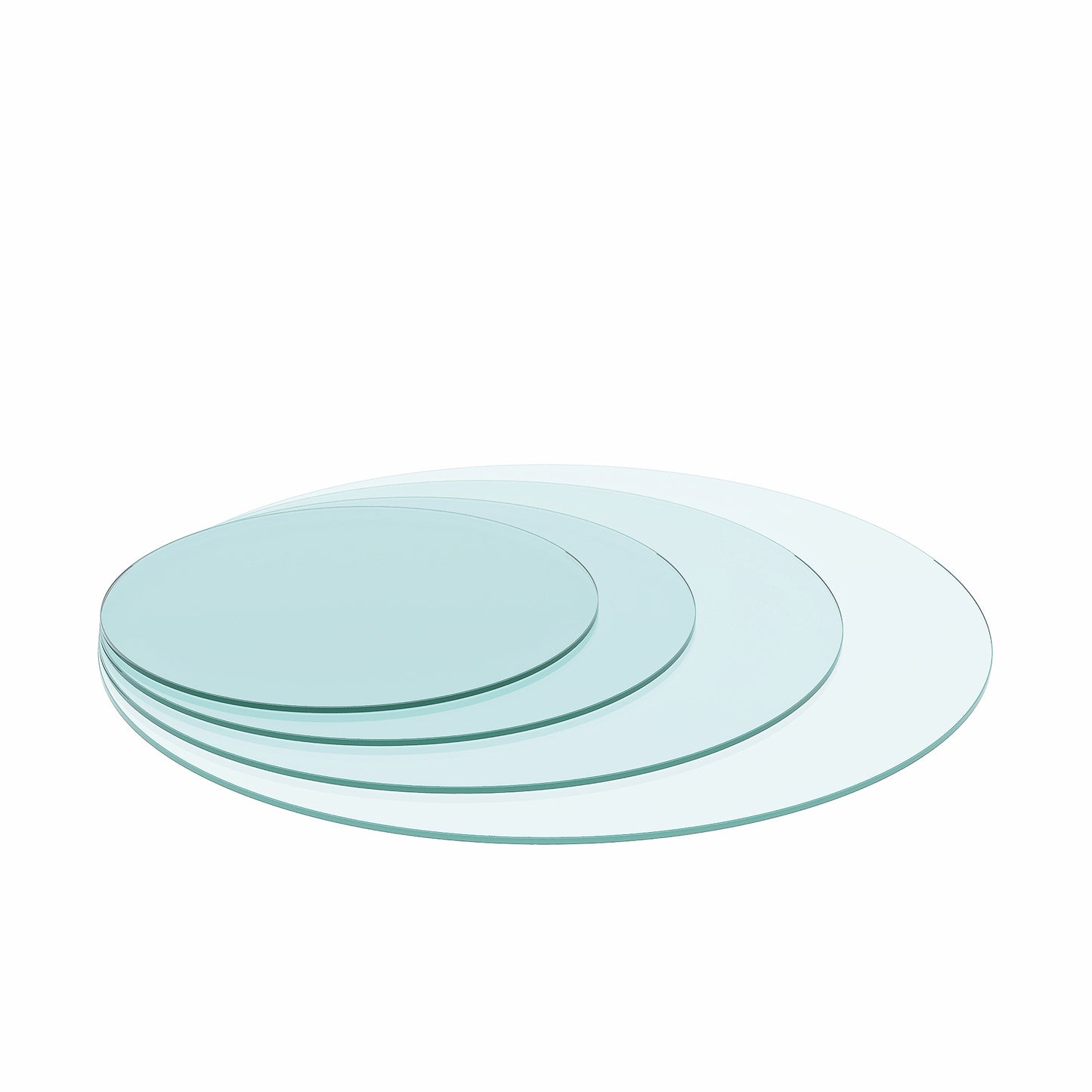 36" Zoll runde Tischplatte aus gehärtetem Glas Klarglas 1/4" Zoll dicke, flache polierte Kante - GYLDNE GRÆNSE Gourmet Online Shop