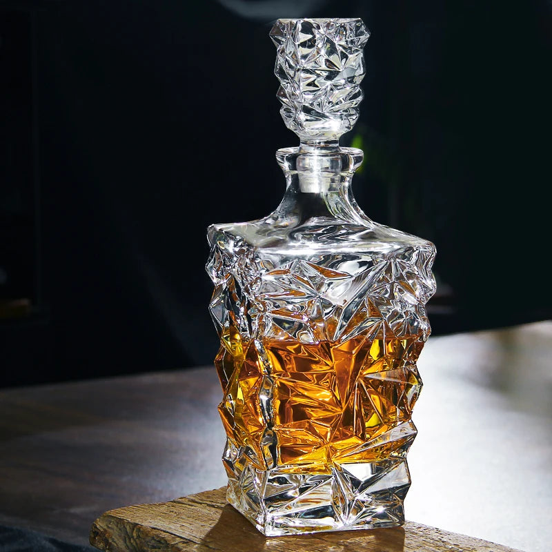 Kristallglas Wein Rote Flasche + 2 STÜCKE Tassen Wein Karaffe Whisky Liqour Ausgießer Home Bar Wodka Bier Flasche Glas Krug JR - GYLDNE GRÆNSE Gourmet Online Shop