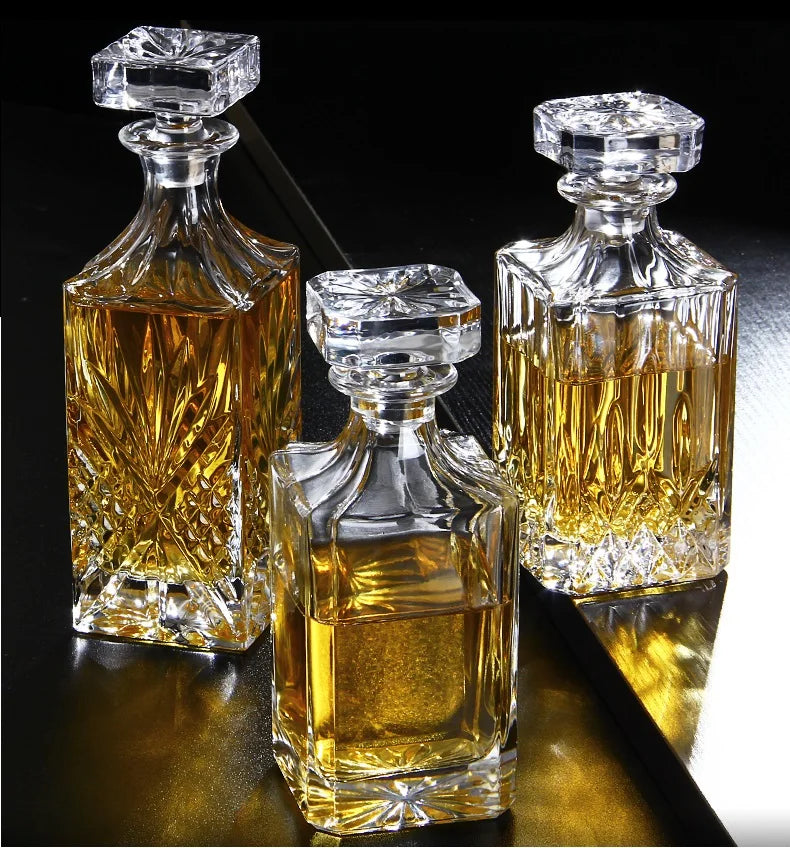 Kristallglas Wein Rote Flasche + 2 STÜCKE Tassen Wein Karaffe Whisky Liqour Ausgießer Home Bar Wodka Bier Flasche Glas Krug JR - GYLDNE GRÆNSE Gourmet Online Shop