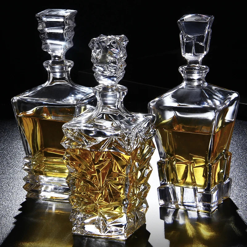 Kristallglas Wein Rote Flasche + 2 STÜCKE Tassen Wein Karaffe Whisky Liqour Ausgießer Home Bar Wodka Bier Flasche Glas Krug JR - GYLDNE GRÆNSE Gourmet Online Shop