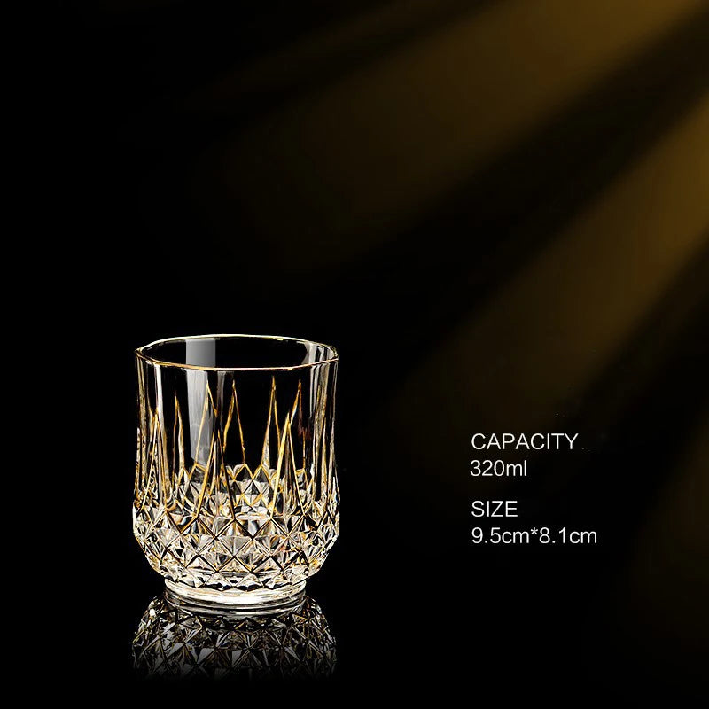 Gold Luxus Wein Glas Wein Champagner Kelch Europäischer Stil Exquisite Haushaltsbar Kristall Whisky Gläser Handgeblasene Tassen - GYLDNE GRÆNSE Gourmet Online Shop