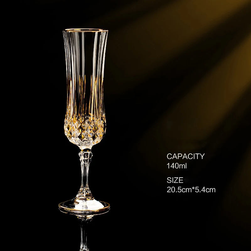Gold Luxus Wein Glas Wein Champagner Kelch Europäischer Stil Exquisite Haushaltsbar Kristall Whisky Gläser Handgeblasene Tassen - GYLDNE GRÆNSE Gourmet Online Shop