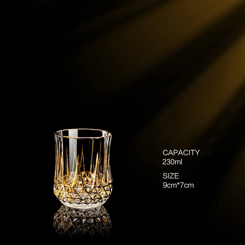 Gold Luxus Wein Glas Wein Champagner Kelch Europäischer Stil Exquisite Haushaltsbar Kristall Whisky Gläser Handgeblasene Tassen - GYLDNE GRÆNSE Gourmet Online Shop