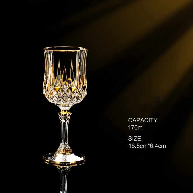 Gold Luxus Wein Glas Wein Champagner Kelch Europäischer Stil Exquisite Haushaltsbar Kristall Whisky Gläser Handgeblasene Tassen - GYLDNE GRÆNSE Gourmet Online Shop