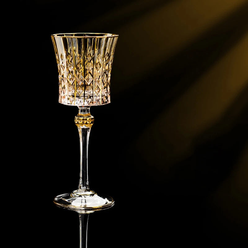 Gold Luxus Wein Glas Wein Champagner Kelch Europäischer Stil Exquisite Haushaltsbar Kristall Whisky Gläser Handgeblasene Tassen - GYLDNE GRÆNSE Gourmet Online Shop