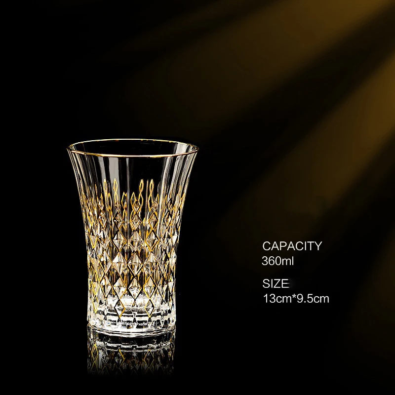 Gold Luxus Wein Glas Wein Champagner Kelch Europäischer Stil Exquisite Haushaltsbar Kristall Whisky Gläser Handgeblasene Tassen - GYLDNE GRÆNSE Gourmet Online Shop