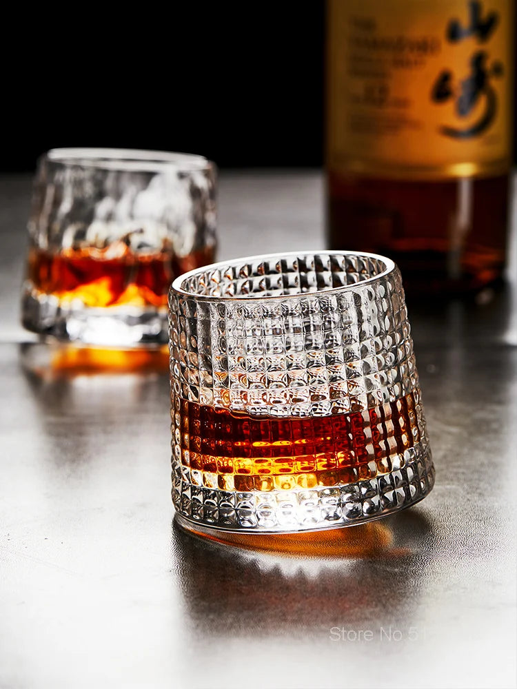 Blüte Französisch Spin Weinglas drehen 360° nicht fallen Whisky Gläser Top Whisky XO Chivas Rock Cup Restaurant Desserts Tumbler - GYLDNE GRÆNSE Gourmet Online Shop