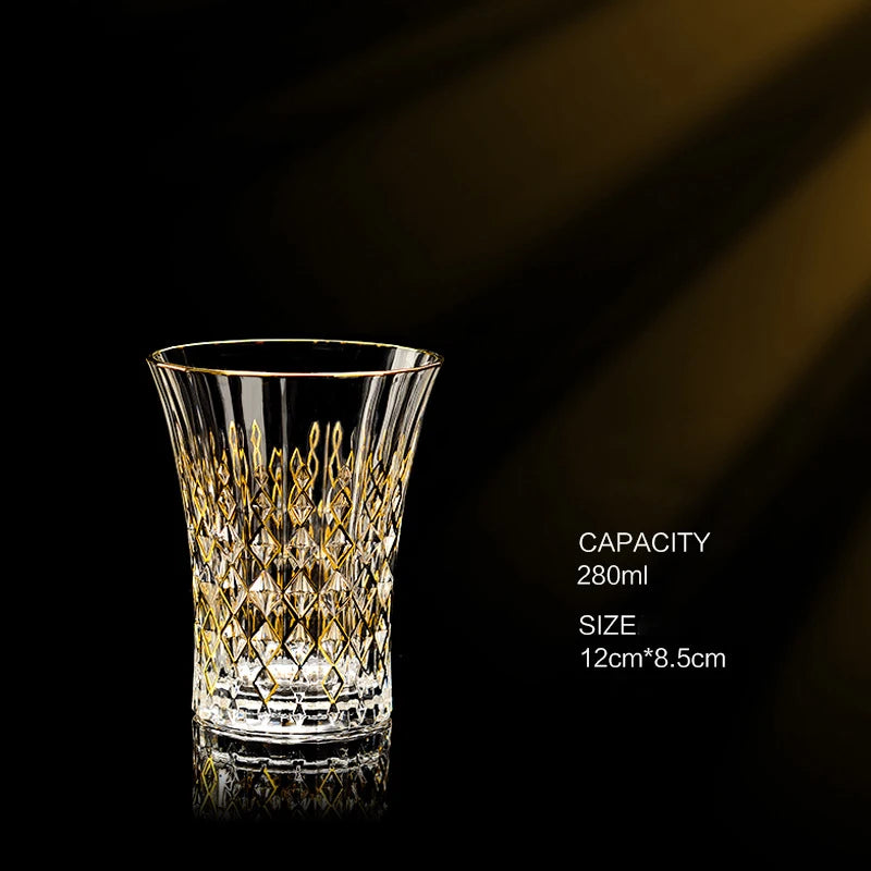 Gold Luxus Wein Glas Wein Champagner Kelch Europäischer Stil Exquisite Haushaltsbar Kristall Whisky Gläser Handgeblasene Tassen - GYLDNE GRÆNSE Gourmet Online Shop