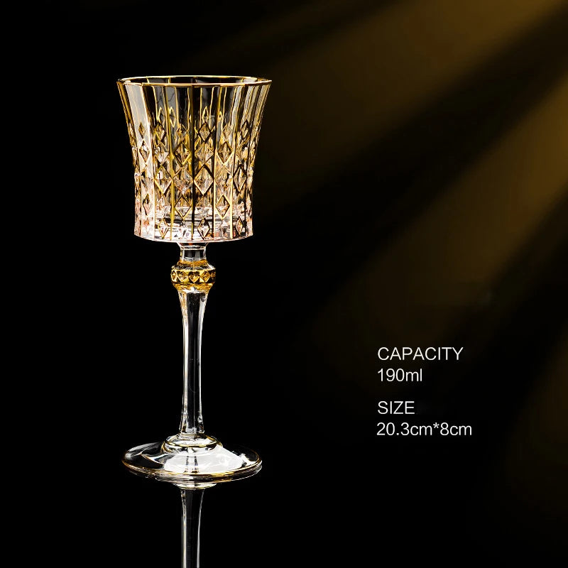 Gold Luxus Wein Glas Wein Champagner Kelch Europäischer Stil Exquisite Haushaltsbar Kristall Whisky Gläser Handgeblasene Tassen - GYLDNE GRÆNSE Gourmet Online Shop
