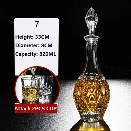 Kristallglas Wein Rote Flasche + 2 STÜCKE Tassen Wein Karaffe Whisky Liqour Ausgießer Home Bar Wodka Bier Flasche Glas Krug JR - GYLDNE GRÆNSE Gourmet Online Shop