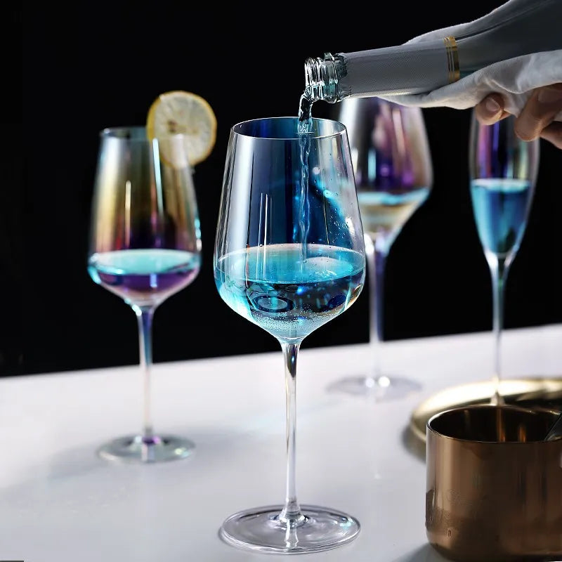 Bunte Weintasse Nordisch Kreativ Hoch Diagonal Regenbogen Kristallglas Bar Startseite Whiskey Wodka Champagnerglas Trinkglas - GYLDNE GRÆNSE Gourmet Online Shop
