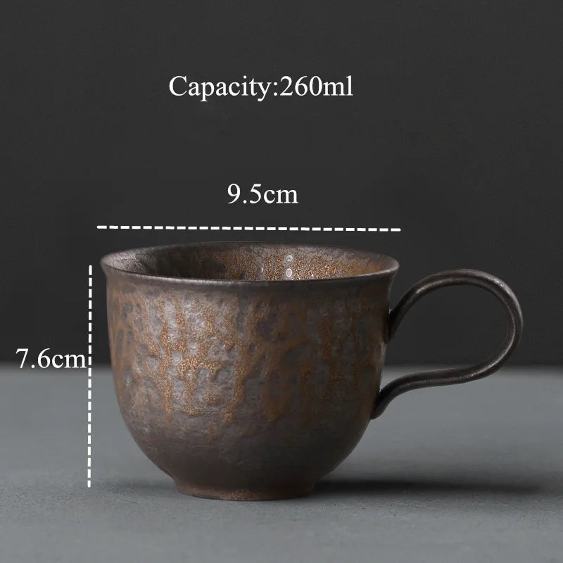 KuBac HoMmi Neu INS Steinzeug handgemachte japanische Stil Vintage Kaffeetasse Nachmittagstee Keramik Becher Set Retro Kaffeetasse - GYLDNE GRÆNSE Gourmet Online Shop