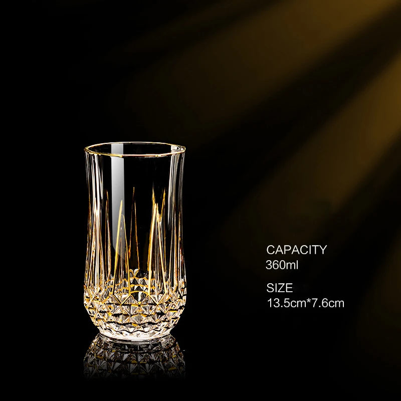 Gold Luxus Wein Glas Wein Champagner Kelch Europäischer Stil Exquisite Haushaltsbar Kristall Whisky Gläser Handgeblasene Tassen - GYLDNE GRÆNSE Gourmet Online Shop