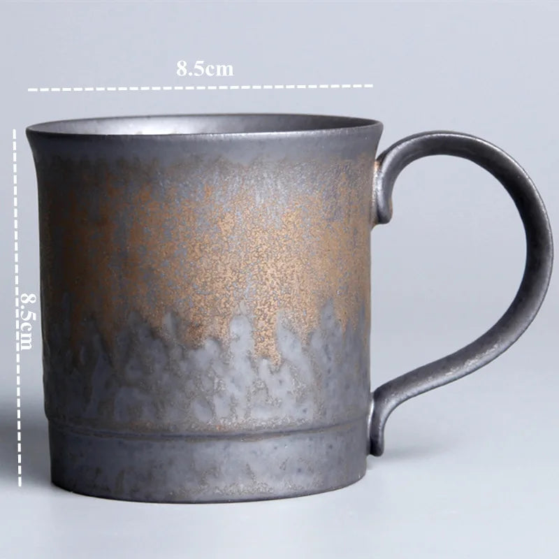KuBac HoMmi Neu INS Steinzeug handgemachte japanische Stil Vintage Kaffeetasse Nachmittagstee Keramik Becher Set Retro Kaffeetasse - GYLDNE GRÆNSE Gourmet Online Shop